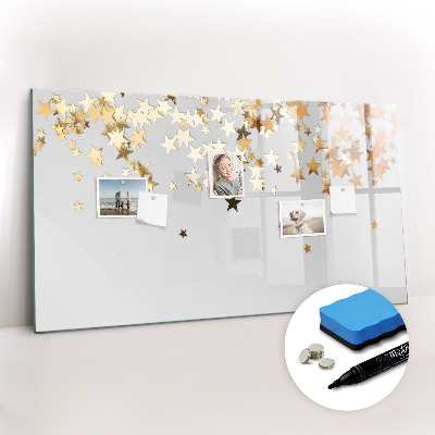 Beschrijfbaar magneetbord van glas met design Sterren