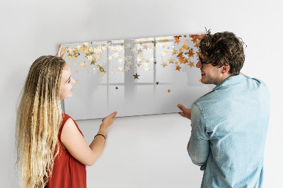 Beschrijfbaar magneetbord van glas met design Sterren