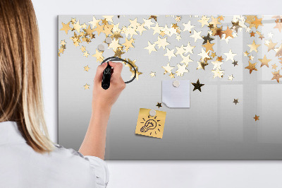 Beschrijfbaar magneetbord van glas met design Sterren