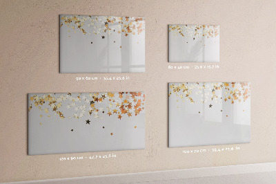 Beschrijfbaar magneetbord van glas met design Sterren