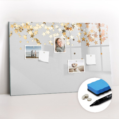 Beschrijfbaar magneetbord van glas met design Sterren