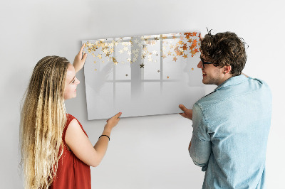 Beschrijfbaar magneetbord van glas met design Sterren