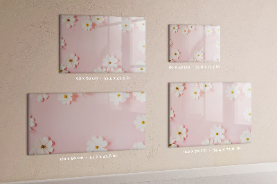Magnetisch planbord voor de muur van bedrukt glas Madeliefjesbloemen