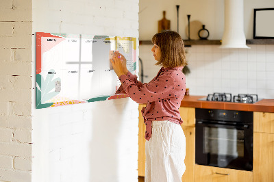 Uitwisbaar glazen planbord met magnetische functie Eenvoudige weekplanner