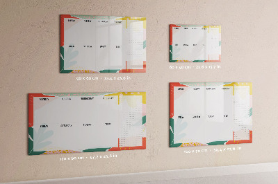 Uitwisbaar glazen planbord met magnetische functie Eenvoudige weekplanner