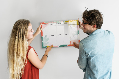 Uitwisbaar glazen planbord met magnetische functie Eenvoudige weekplanner