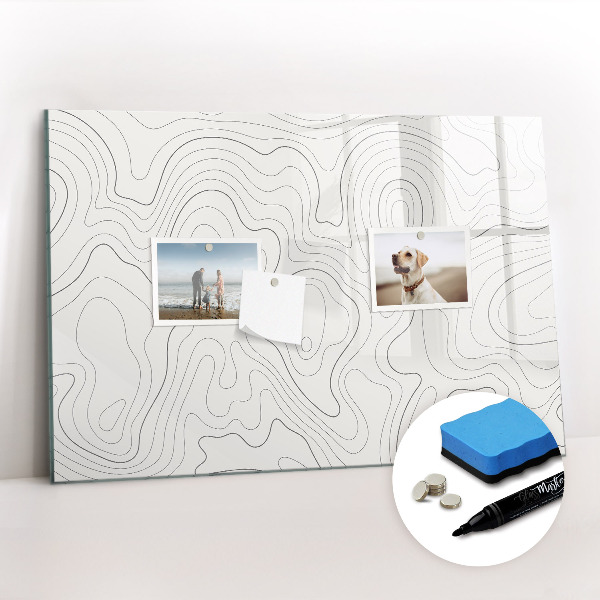 Beschrijfbaar magneetbord van glas met design Abstractievlekken