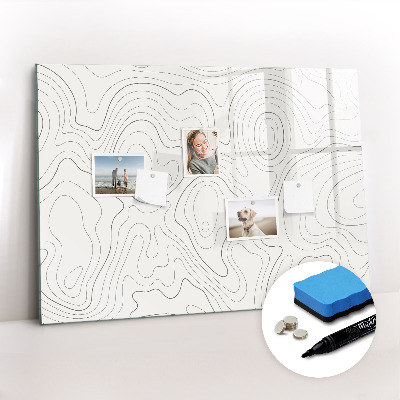 Beschrijfbaar magneetbord van glas met design Abstractievlekken