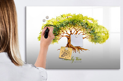 Magnetisch planbord voor de muur van bedrukt glas Stamboom