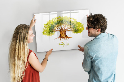 Magnetisch planbord voor de muur van bedrukt glas Stamboom