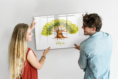 Magnetisch planbord voor de muur van bedrukt glas Stamboom