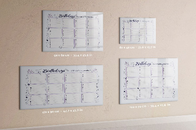 Beschrijfbaar magneetbord van glas met design Verjaardagsbericht