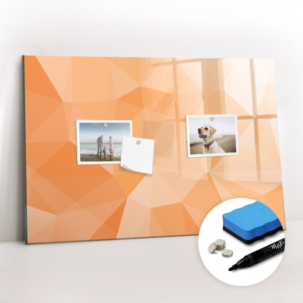 Magnetisch planbord voor de muur van bedrukt glas Abstracte driehoeken