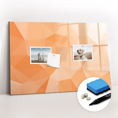 Magnetisch planbord voor de muur van bedrukt glas Abstracte driehoeken
