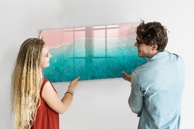 Beschrijfbaar magneetbord van glas met design Strand zeezand