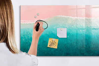 Beschrijfbaar magneetbord van glas met design Strand zeezand