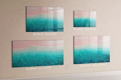 Beschrijfbaar magneetbord van glas met design Strand zeezand