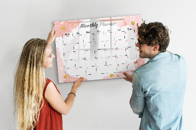 Uitwisbaar glazen planbord met magnetische functie Maandplanner