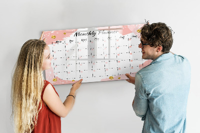 Uitwisbaar glazen planbord met magnetische functie Maandplanner