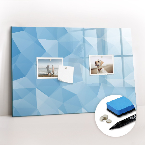 Beschrijfbaar magneetbord van glas met design Abstracte driehoeken