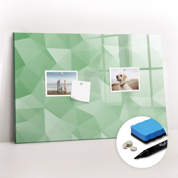 Uitwisbaar glazen planbord met magnetische functie Abstracte driehoeken