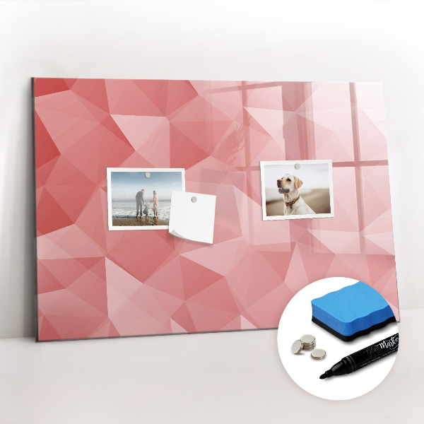 Beschrijfbaar magneetbord van glas met design Abstracte driehoeken