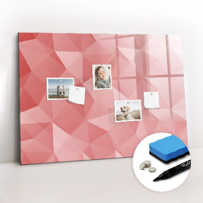 Beschrijfbaar magneetbord van glas met design Abstracte driehoeken
