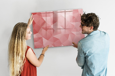 Beschrijfbaar magneetbord van glas met design Abstracte driehoeken