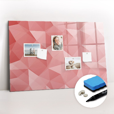 Beschrijfbaar magneetbord van glas met design Abstracte driehoeken