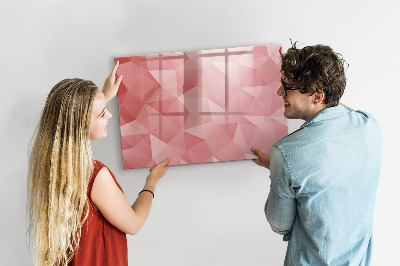 Beschrijfbaar magneetbord van glas met design Abstracte driehoeken