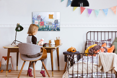 Uitwisbaar glazen planbord met magnetische functie Vlinder in de weide