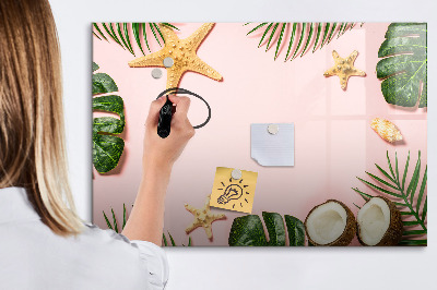 Magnetisch planbord voor de muur van bedrukt glas Zomerstemming