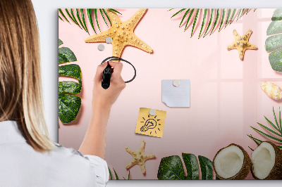 Magnetisch planbord voor de muur van bedrukt glas Zomerstemming