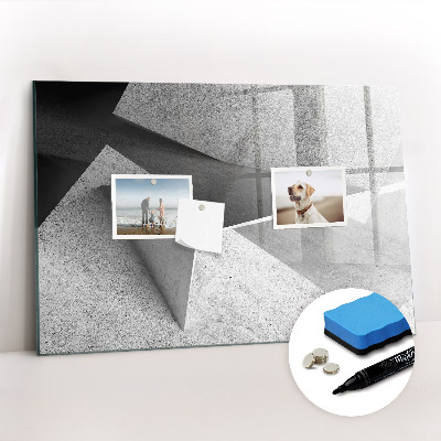 Uitwisbaar glazen planbord met magnetische functie Abstracte driehoeken