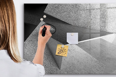 Uitwisbaar glazen planbord met magnetische functie Abstracte driehoeken