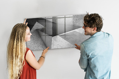 Uitwisbaar glazen planbord met magnetische functie Abstracte driehoeken