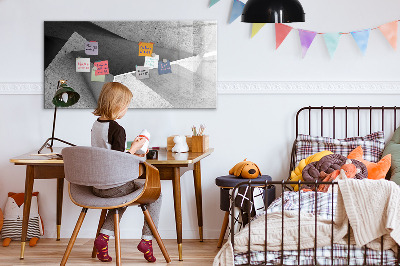 Uitwisbaar glazen planbord met magnetische functie Abstracte driehoeken