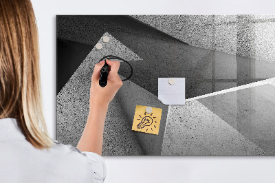 Uitwisbaar glazen planbord met magnetische functie Abstracte driehoeken