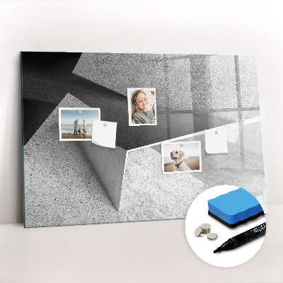 Uitwisbaar glazen planbord met magnetische functie Abstracte driehoeken