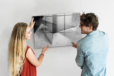 Uitwisbaar glazen planbord met magnetische functie Abstracte driehoeken