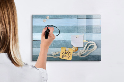 Beschrijfbaar magneetbord van glas met design Gestreepte Sint-Jakobsschelpplanken