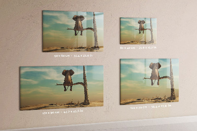 Uitwisbaar glazen planbord met magnetische functie Olifant op een boom