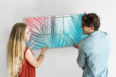 Beschrijfbaar magneetbord van glas met design Tropische palmboom