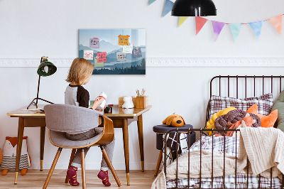 Magnetisch planbord voor de muur van bedrukt glas Berglandschap