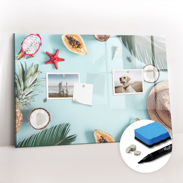 Uitwisbaar glazen planbord met magnetische functie Zomercompositie