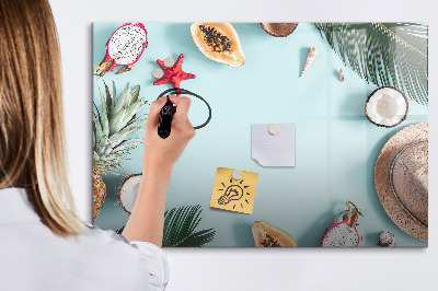 Uitwisbaar glazen planbord met magnetische functie Zomercompositie