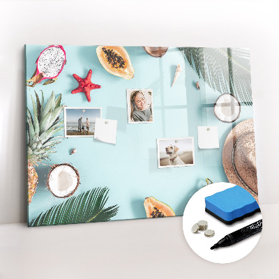 Uitwisbaar glazen planbord met magnetische functie Zomercompositie