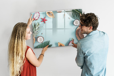 Uitwisbaar glazen planbord met magnetische functie Zomercompositie