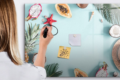 Uitwisbaar glazen planbord met magnetische functie Zomercompositie