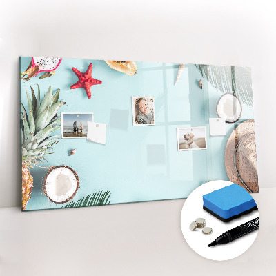 Uitwisbaar glazen planbord met magnetische functie Zomercompositie